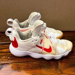 Nike red/white volleyball shoe